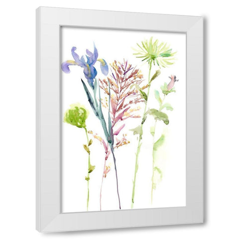 Watercolor Floral Study III White Modern Wood Framed Art Print by Wang, Melissa