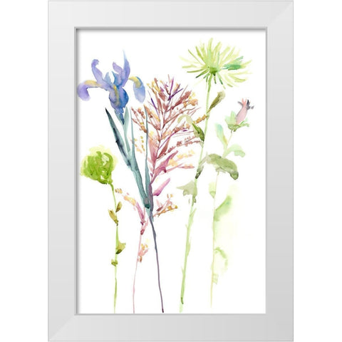 Watercolor Floral Study III White Modern Wood Framed Art Print by Wang, Melissa