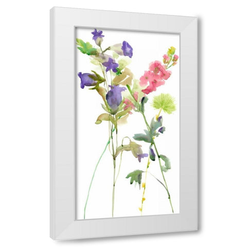 Watercolor Floral Study IV White Modern Wood Framed Art Print by Wang, Melissa