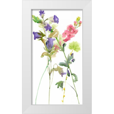 Watercolor Floral Study IV White Modern Wood Framed Art Print by Wang, Melissa