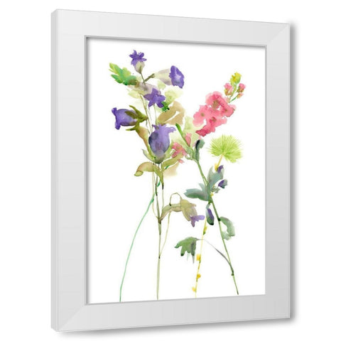 Watercolor Floral Study IV White Modern Wood Framed Art Print by Wang, Melissa