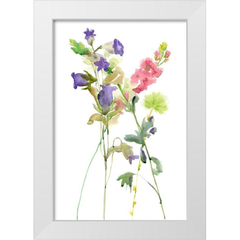 Watercolor Floral Study IV White Modern Wood Framed Art Print by Wang, Melissa