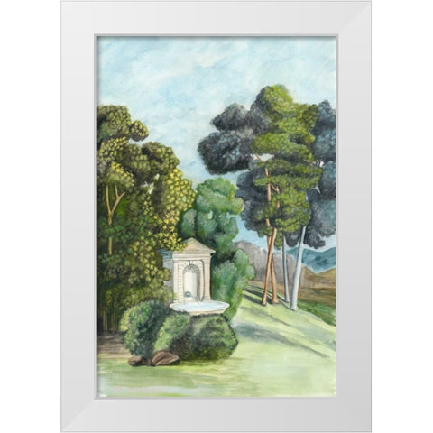 Scenic French Wallpaper I White Modern Wood Framed Art Print by McCavitt, Naomi