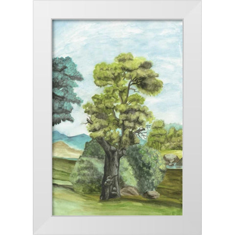 Scenic French Wallpaper II White Modern Wood Framed Art Print by McCavitt, Naomi