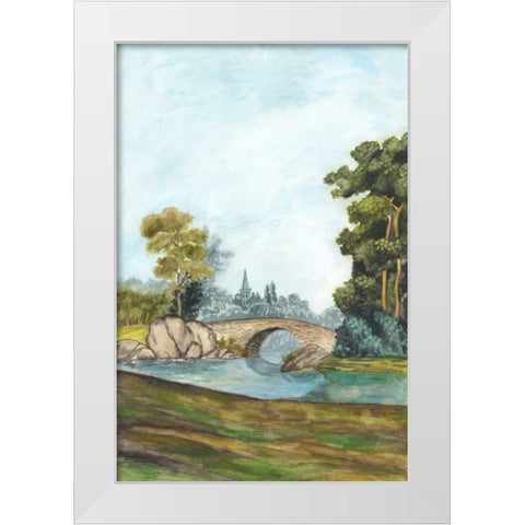 Scenic French Wallpaper III White Modern Wood Framed Art Print by McCavitt, Naomi