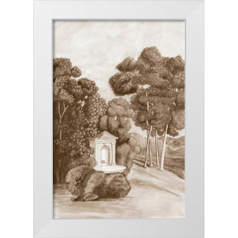 Sepia French Wall Paper I White Modern Wood Framed Art Print by McCavitt, Naomi