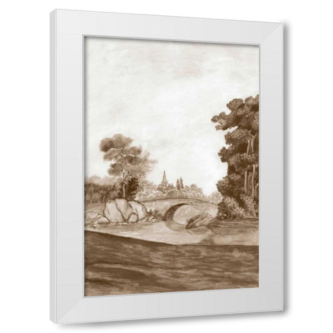 Sepia French Wall Paper III White Modern Wood Framed Art Print by McCavitt, Naomi