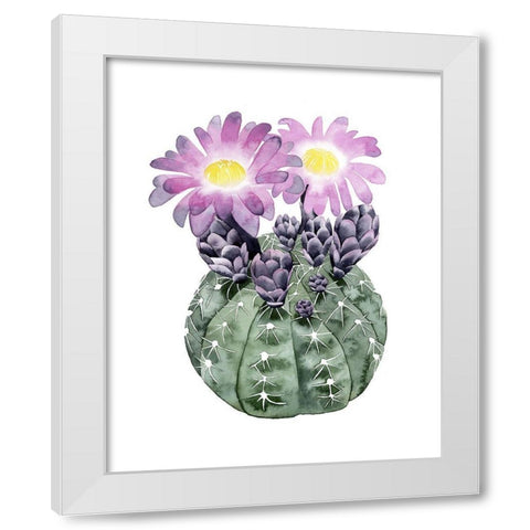 Custom Cactus Bloom IV White Modern Wood Framed Art Print by Popp, Grace
