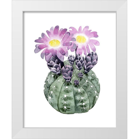 Custom Cactus Bloom IV White Modern Wood Framed Art Print by Popp, Grace