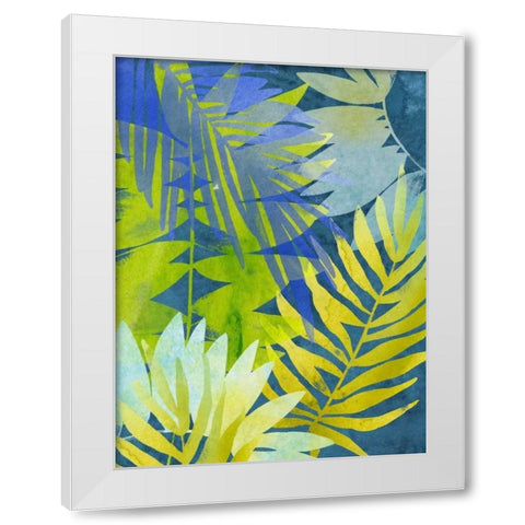 Tropical Indigo I White Modern Wood Framed Art Print by Vess, June Erica