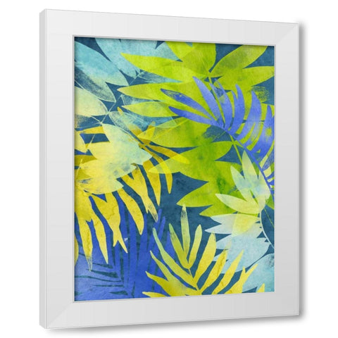 Tropical Indigo II White Modern Wood Framed Art Print by Vess, June Erica