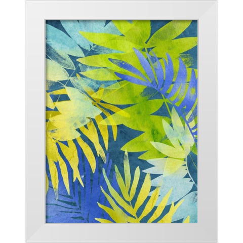 Tropical Indigo II White Modern Wood Framed Art Print by Vess, June Erica