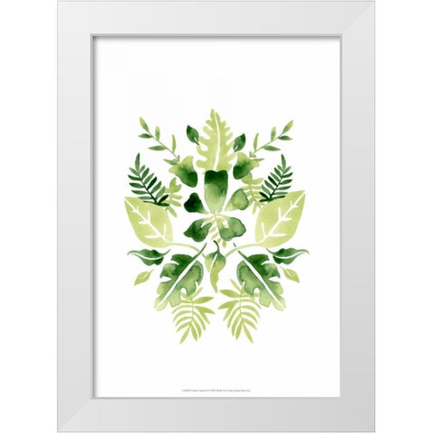 Verdant Vignette I White Modern Wood Framed Art Print by Vess, June Erica
