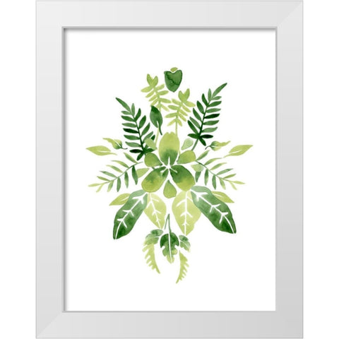 Verdant Vignette IV White Modern Wood Framed Art Print by Vess, June Erica
