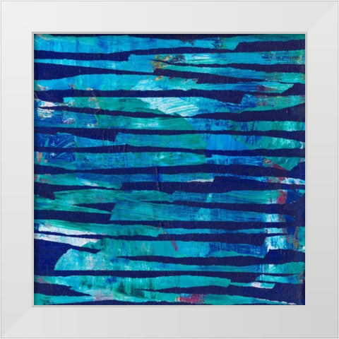 Torn Indigo I White Modern Wood Framed Art Print by Fuchs, Jodi