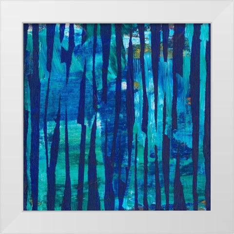 Torn Indigo II White Modern Wood Framed Art Print by Fuchs, Jodi