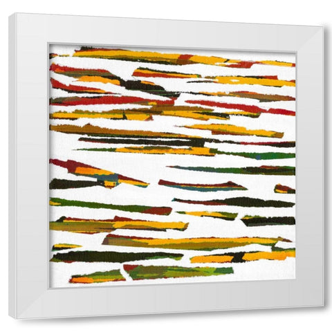 Torn III White Modern Wood Framed Art Print by Fuchs, Jodi