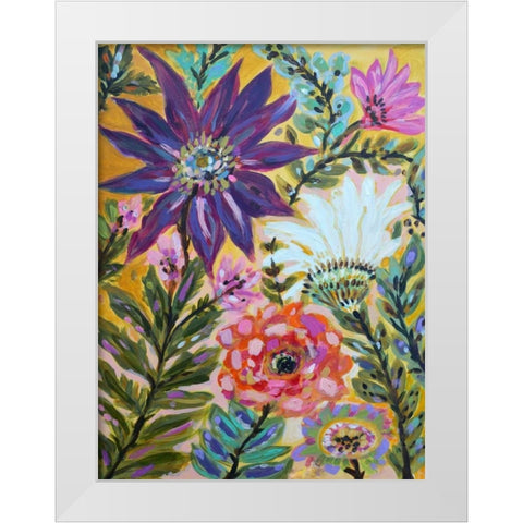 Garden Of Whimsy I White Modern Wood Framed Art Print by Fields, Karen
