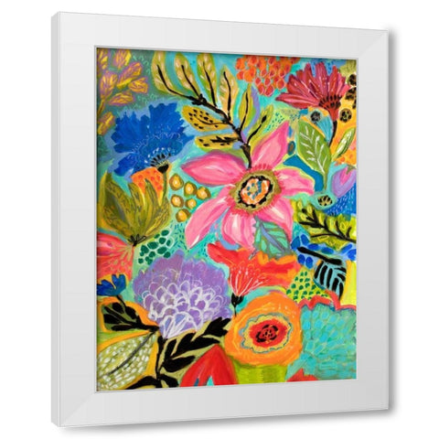 Secret Garden Floral II White Modern Wood Framed Art Print by Fields, Karen