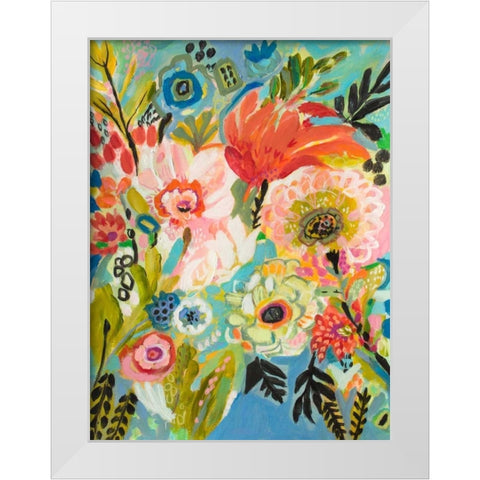 Secret Garden Floral III White Modern Wood Framed Art Print by Fields, Karen