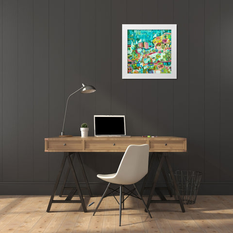 Abstract Marina III White Modern Wood Framed Art Print by Fields, Karen