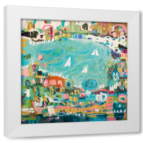 Abstract Marina IV White Modern Wood Framed Art Print by Fields, Karen