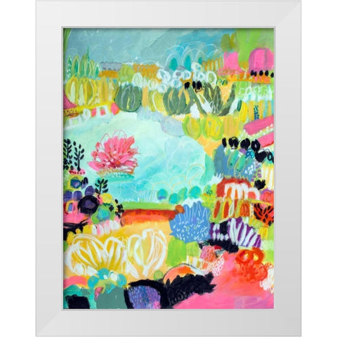Whimsical Pond II White Modern Wood Framed Art Print by Fields, Karen