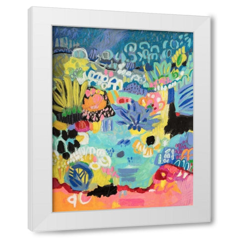 Whimsical Pond III White Modern Wood Framed Art Print by Fields, Karen