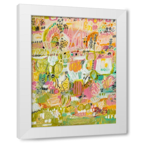 Boho Garden I White Modern Wood Framed Art Print by Fields, Karen