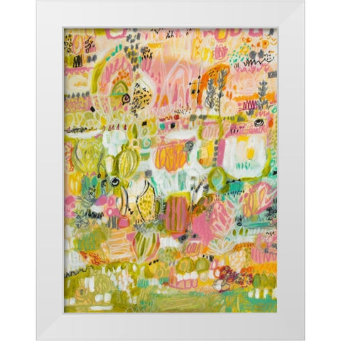 Boho Garden I White Modern Wood Framed Art Print by Fields, Karen