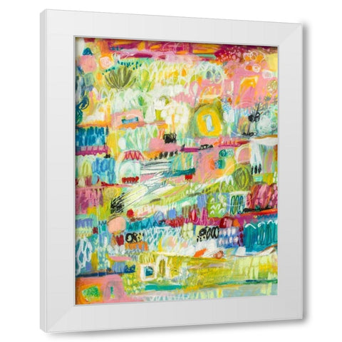 Boho Garden II White Modern Wood Framed Art Print by Fields, Karen