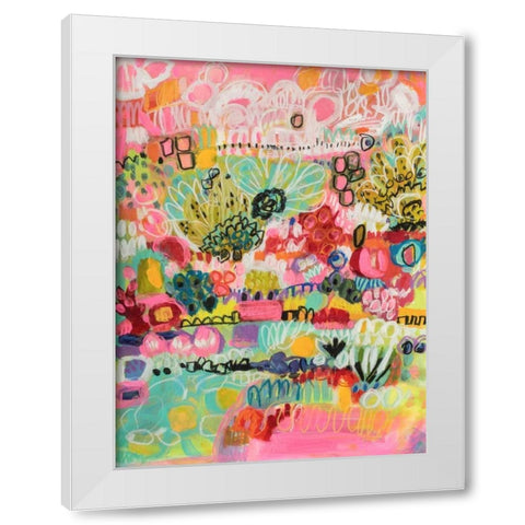 Boho Garden III White Modern Wood Framed Art Print by Fields, Karen