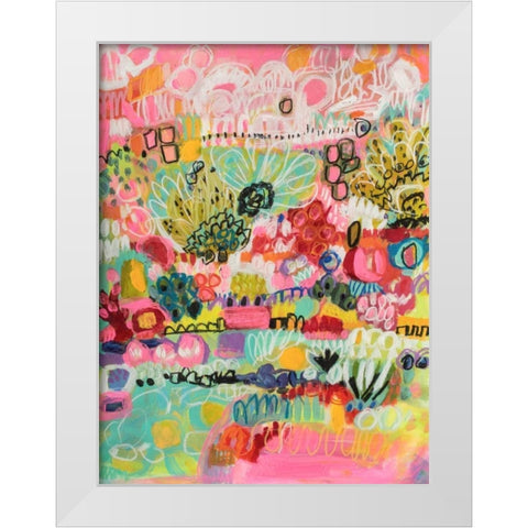 Boho Garden III White Modern Wood Framed Art Print by Fields, Karen