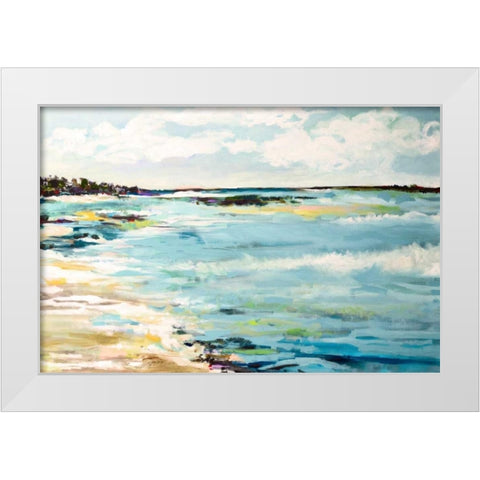 Beach Surf III White Modern Wood Framed Art Print by Fields, Karen