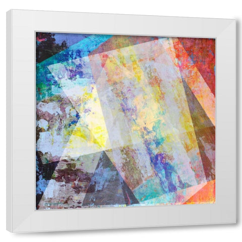 Hifi Geometric V White Modern Wood Framed Art Print by Studio W