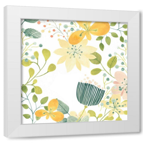 Garden Galore III White Modern Wood Framed Art Print by Vess, June Erica