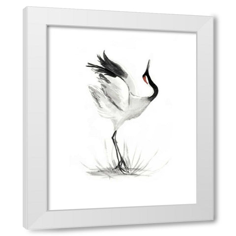 Japanese Cranes I White Modern Wood Framed Art Print by McCavitt, Naomi
