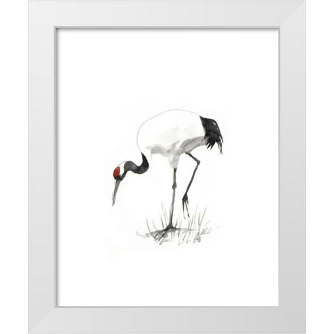 Japanese Cranes II White Modern Wood Framed Art Print by McCavitt, Naomi