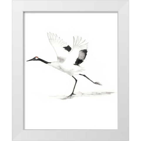 Japanese Cranes III White Modern Wood Framed Art Print by McCavitt, Naomi