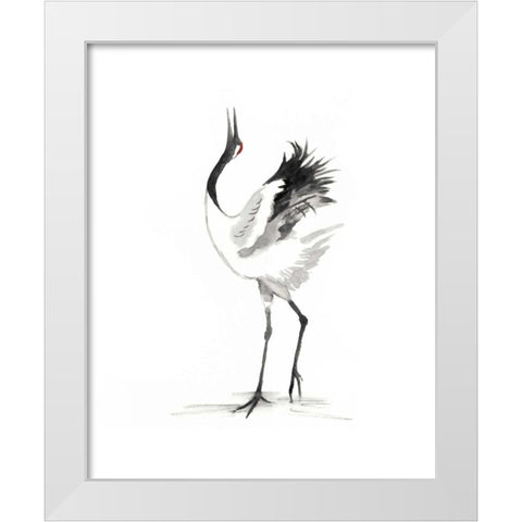 Japanese Cranes IV White Modern Wood Framed Art Print by McCavitt, Naomi