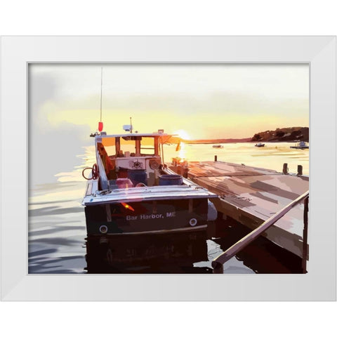 Bold Boats IV White Modern Wood Framed Art Print by Kalina, Emily