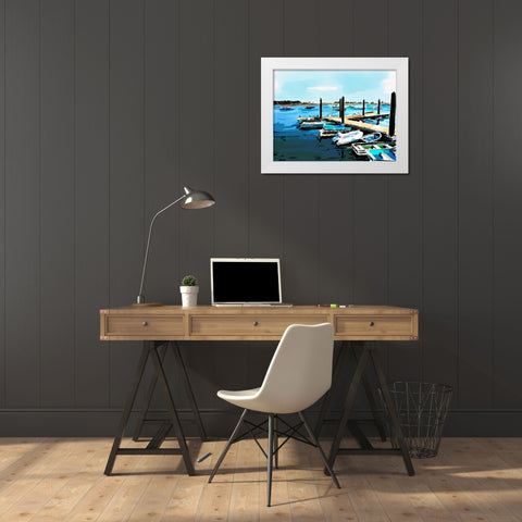 Bold Boats V White Modern Wood Framed Art Print by Kalina, Emily