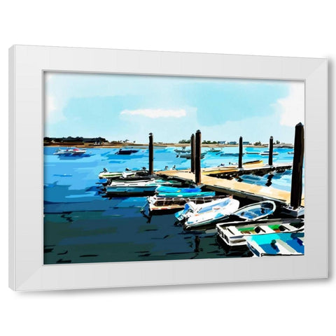 Bold Boats V White Modern Wood Framed Art Print by Kalina, Emily