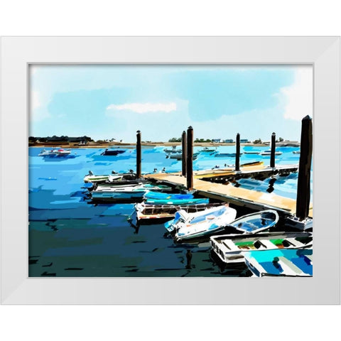 Bold Boats V White Modern Wood Framed Art Print by Kalina, Emily