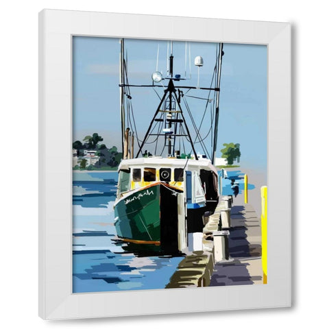 Bold Boats VI White Modern Wood Framed Art Print by Kalina, Emily