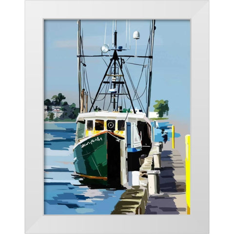 Bold Boats VI White Modern Wood Framed Art Print by Kalina, Emily
