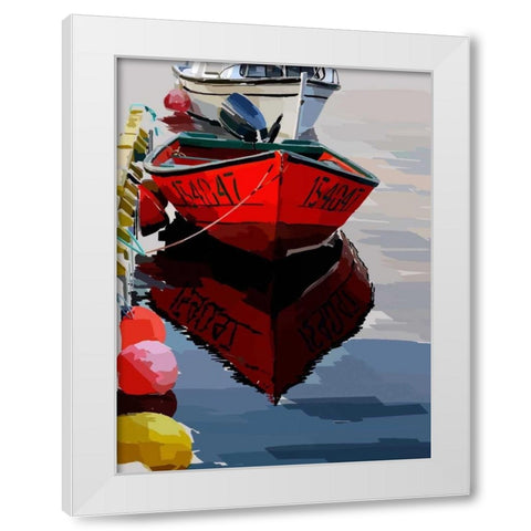 Bold Boats VII White Modern Wood Framed Art Print by Kalina, Emily