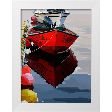Bold Boats VII White Modern Wood Framed Art Print by Kalina, Emily