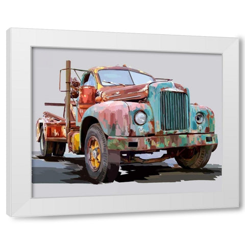 Powerful Truck I White Modern Wood Framed Art Print by Kalina, Emily