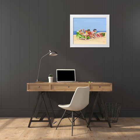 Beach Vacation I White Modern Wood Framed Art Print by Miller, Dianne